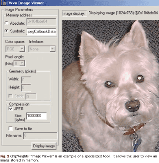 ChipWrights' Image Viewer is an example of a specialized tool. It allows the user to view an image stored in memory.